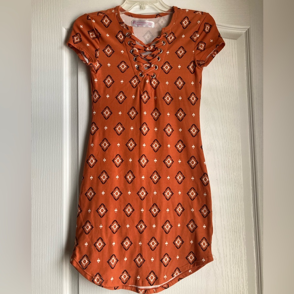No Boundaries Orange Sheath Dress with Flutter Cap Sleeves